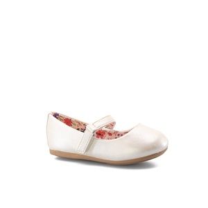 Leatherette Strap School Dress Shoe (Infant/Toddler Boys) - Ivory